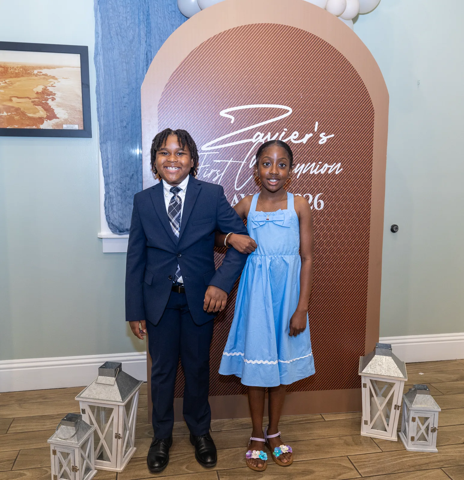 Family gathered for a portrait at a celebration